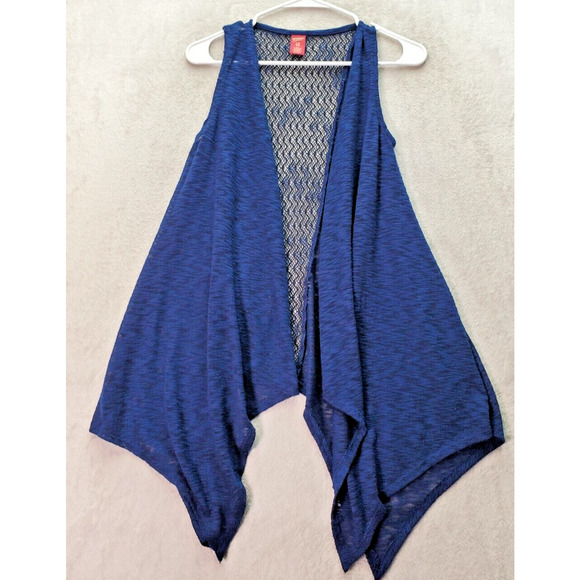 AriZona Cardigan Girls Large Blue Knit Crochet Polyester Long Sleeve‎ Open Front - Picture 1 of 6